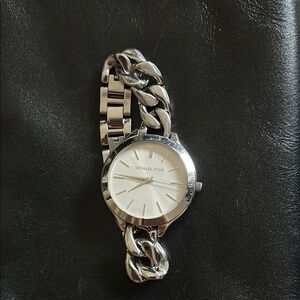 Michael Kors Silver Watch with Chain Bracelet
